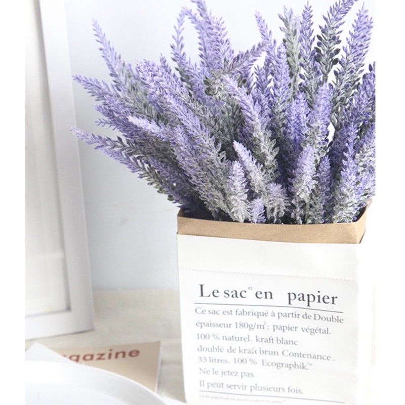 Hoa giả - Cụm hoa lavender nhân tạo cao cấp , hoa decor trang trí hoa cô dâu