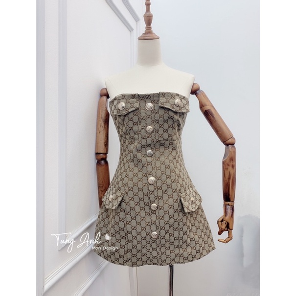 Đầm quây gấm gucci