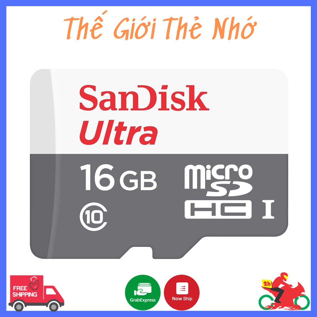 [kho sẵn sàng] Thẻ nhớ Sandisk 16GB upto 80MB/s - Thẻ sandisk chuyên dụng cho Camera, Máy ảnh....| Bảo Hành 5 Năm