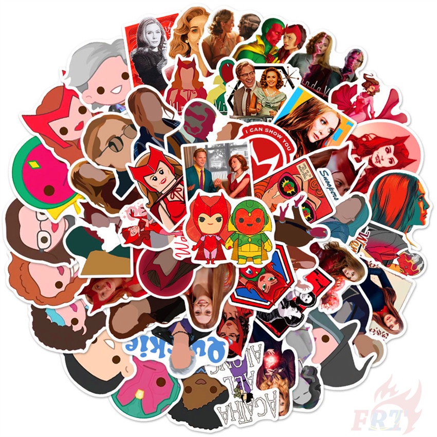 100Pcs/Set ❉ Wanda Vision Series A Stickers ❉ Marvel Avengers Superhero TV Shows Vision Scarlet Witch Fashion DIY Decals Doodle Stickers