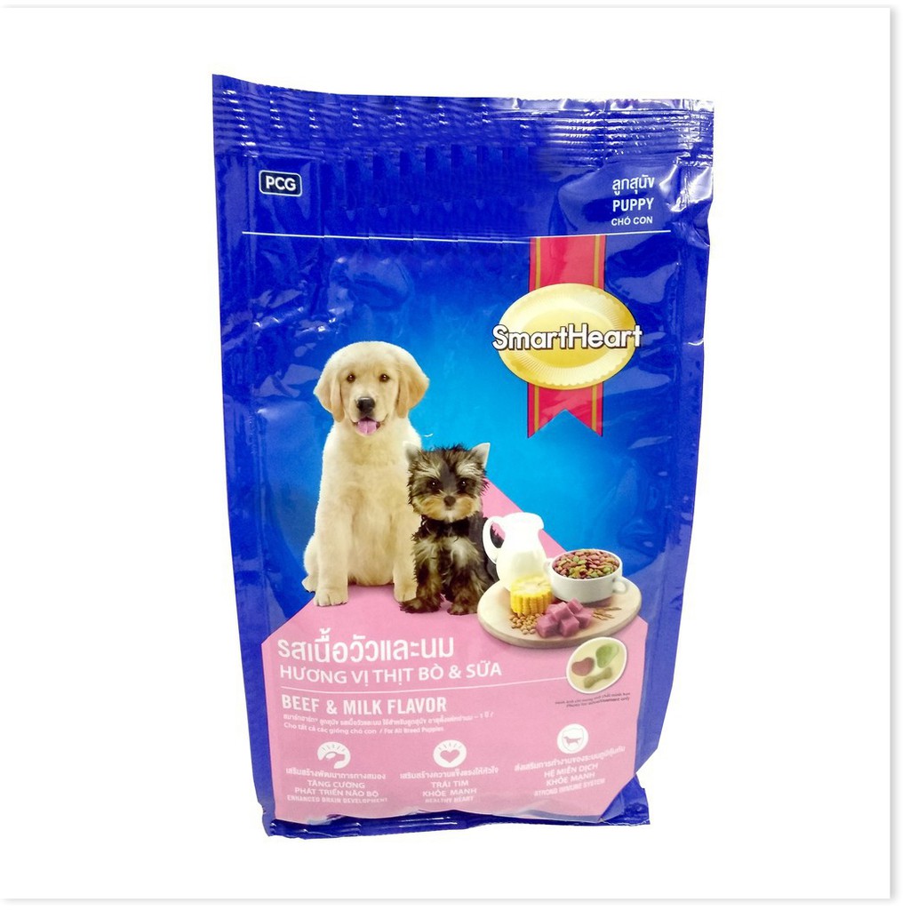 [Mã giảm mỹ phẩm chính hãng] Smart Heart Puppy 400g Thức ăn dành cho chó con vị thịt bò và sữa gói