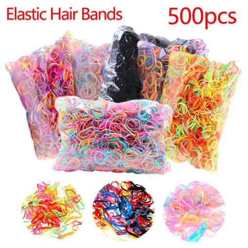 500 sợi thun buộc tóc nhiều màu