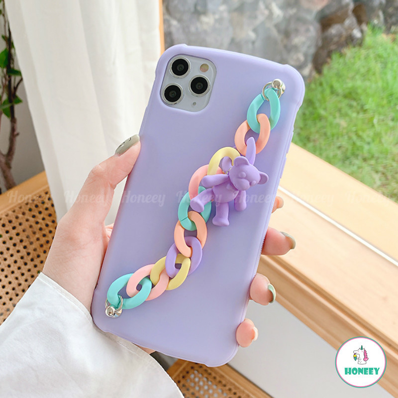 Fashion Bear Bracelet Silicone Soft Phone Case for IPhone 11 Pro Max X Xs Max XR 8 7 Plus SE 2020 | BigBuy360 - bigbuy360.vn