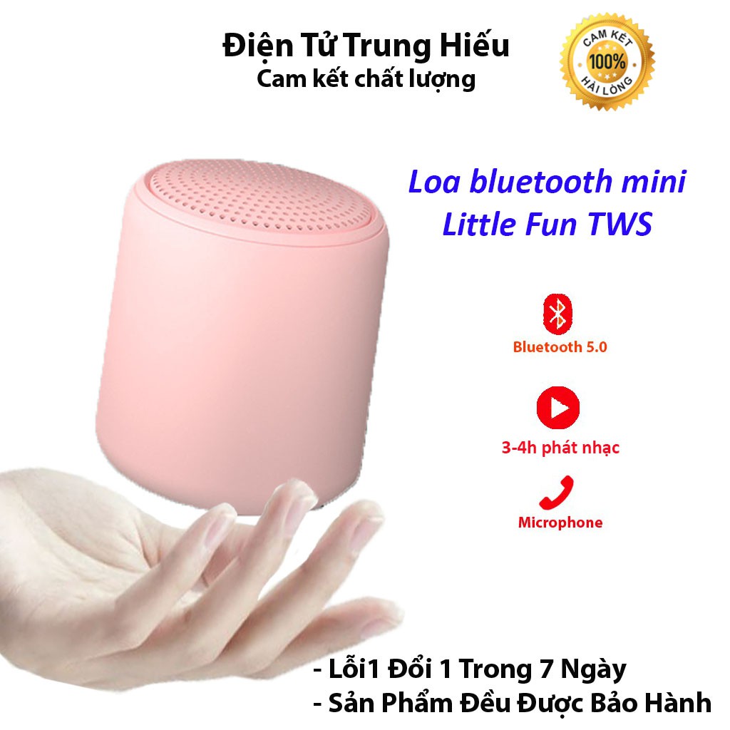 Loa bluetooth mini cute LittleFun TWS bass đập siêu ấm, âm thanh khủng, không dây nhỏ gọn mang theo dễ dàng