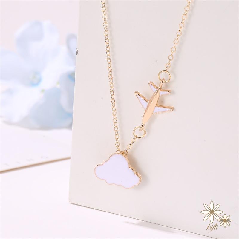 【kifli】Vòng cổ kim loại mặt dây hình đám mây dễ thương cho nữ