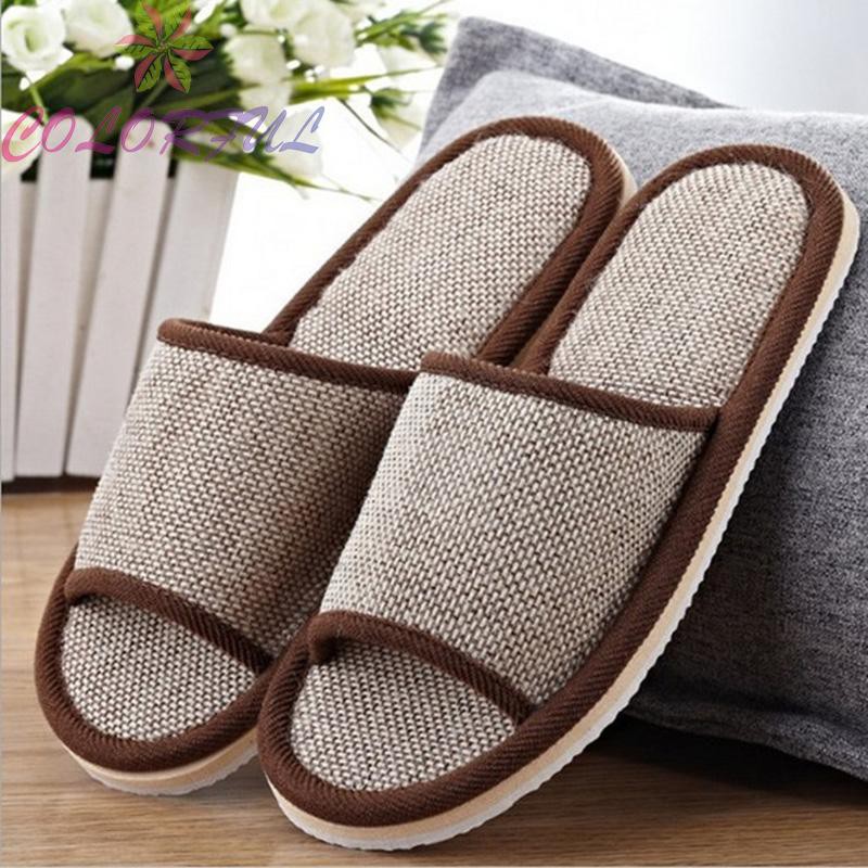 Womens Slipper Indoor Comfortable Slippers Flat Flats Open Toe Low Heel Couples Ladies Sandals Comfort Slipper