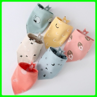 Khăn yếm cotton tam giác có cúc bấm cho bé (chọn màu)
