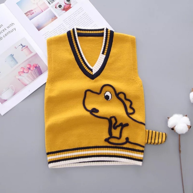 Áo len gile cổ tim cao cấp