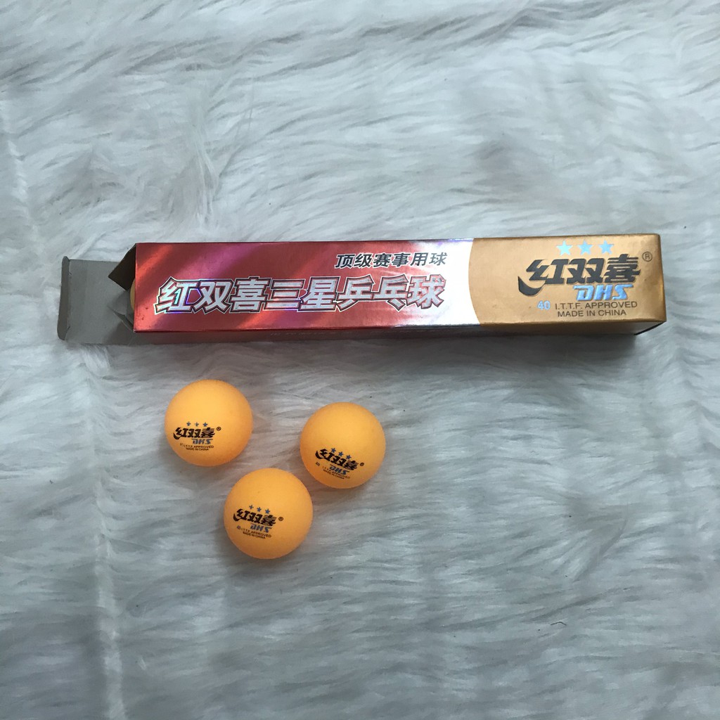 Quả Bóng Bàn DHS 3 sao 40+ Màu Vàng_Màu Trắng Cao Cấp tiêu Chuẩn Thi Đấu ( Hộp 6 Quả )