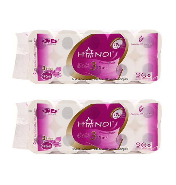 COMBO 2 BỊCH GIẤY VỆ SINH HÀ NỘI 3 LỚP SIÊU DAI 1.6KG