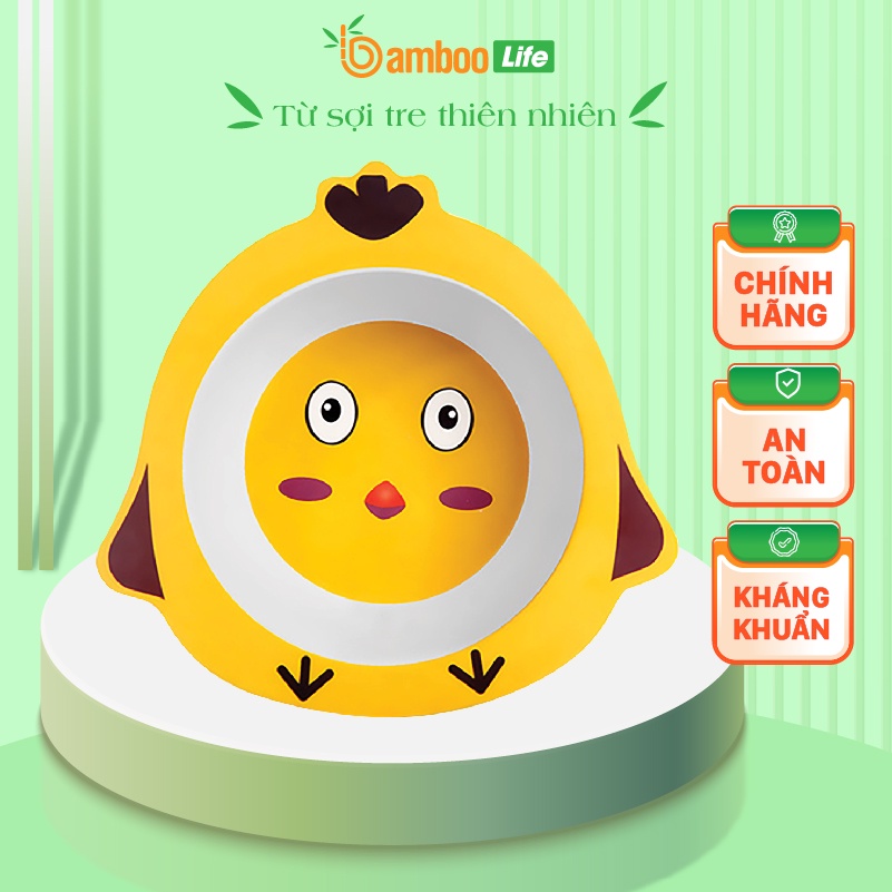 Chén ăn dặm sợi tre Bamboo Life BL017 bát cao cấp hình thú siêu xinh