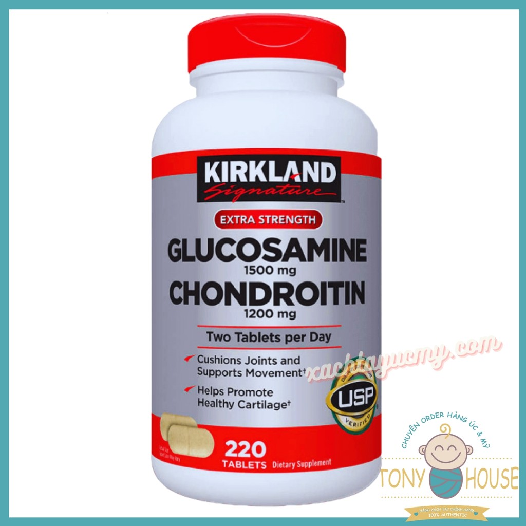 Viên uống bổ xương khớp Glucosamine 1500mg & chondroitin 1200mg 220 viên - Kirkland Mỹ