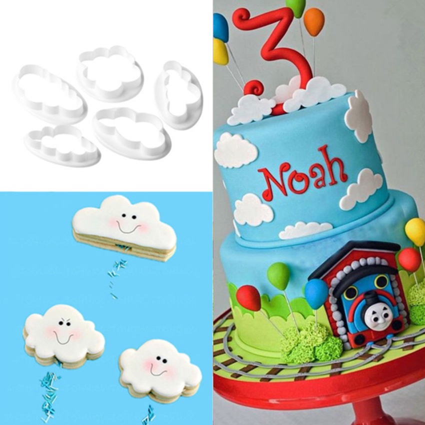 5 Khuôn Cắt Bánh Hình Đám Mây Bằng Nhựa