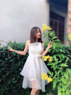 Đầm cúp ngực dáng xoè công chúa (ảnh thật)
