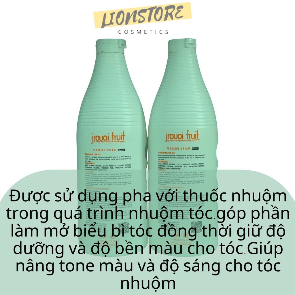 Oxy trợ nhuộm tóc Nataki Jrouoi fruit 1000ml giảm sót da đầu chất kem sánh mịn