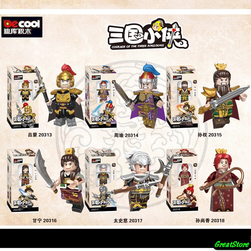 ( Hãng Sẵn ) MINIFIGURES XẾP HÌNH TAM QUỐC TƯỚNG ĐÔNG NGÔ TÔN QUYỀN, THƯỢNG HƯƠNG, CHU DU, CHÂU THÁI, LỮ MÔNG, CAM NINH