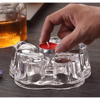 Đế Nến Thủy Tinh Hình Trái Tim Hâm Nóng Trà Trong Khi Uống ( GIAO NGAY TRONG NGÀY )