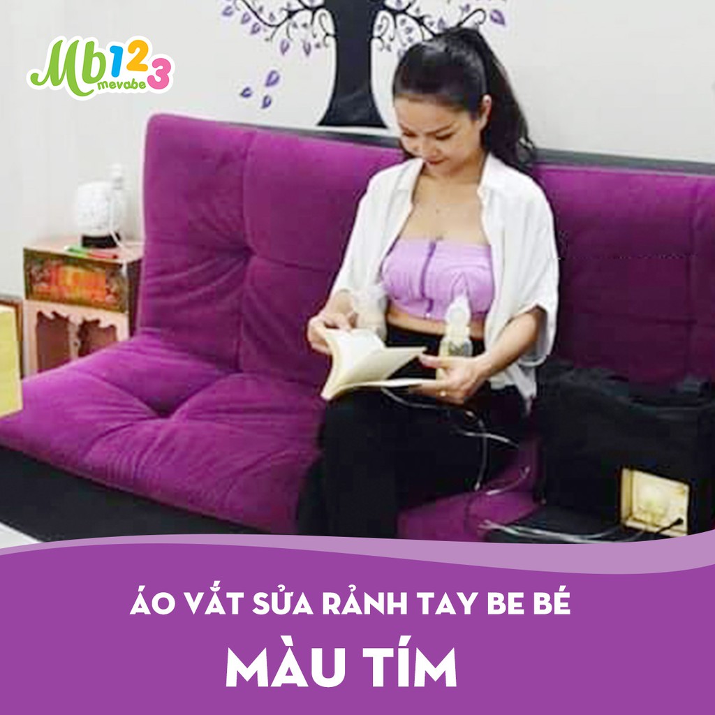 ÁO VẮT SỮA RẢNH TAY BEBÉ - MÀU TÍM