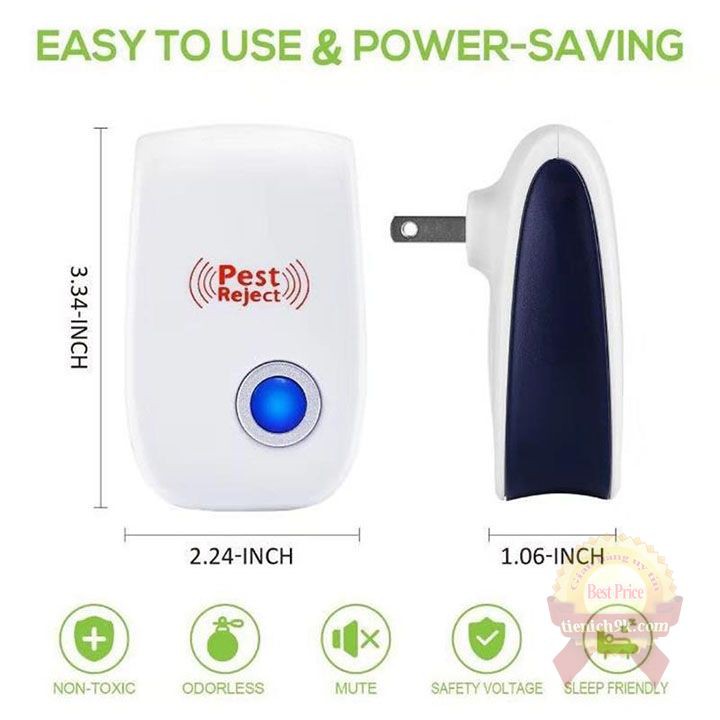 Máy đuổi muỗi côn trùng sóng âm mini không dây siêu an toàn cho bé PEST REJECT