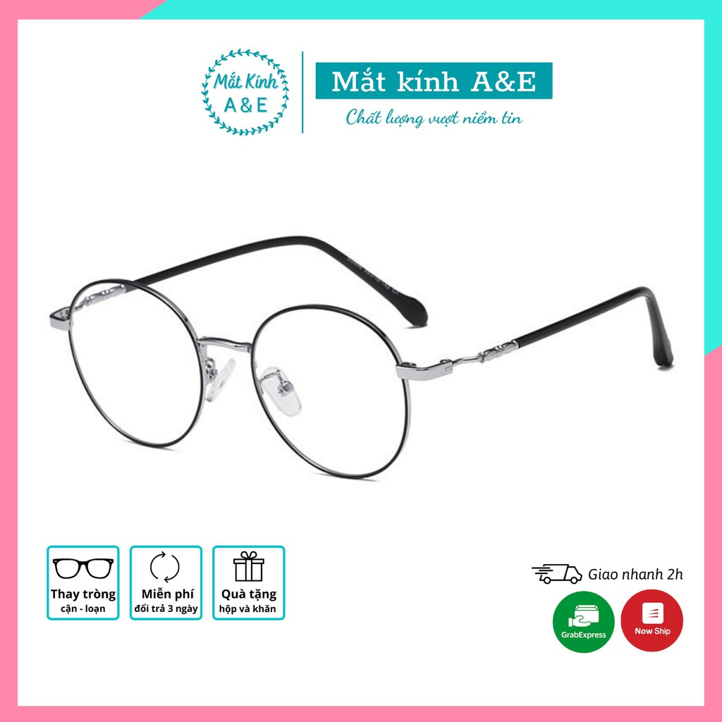 Gọng kính cận kim loại A&Eeyewear kính mắt tròn phụ kiện thời trang nữ 2999
