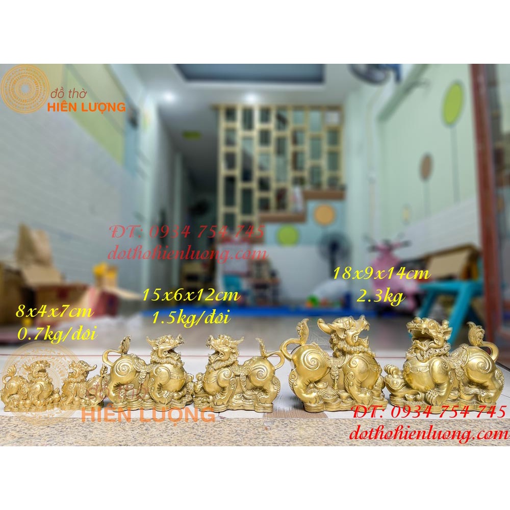 Tỳ hưu như ý bằng đồng phong thủy 3 cỡ