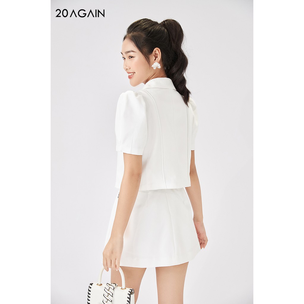 Áo sơ mi nữ, ngắn tay, cổ vest, họa tiết 20AGAIN ABW1165 | BigBuy360 - bigbuy360.vn