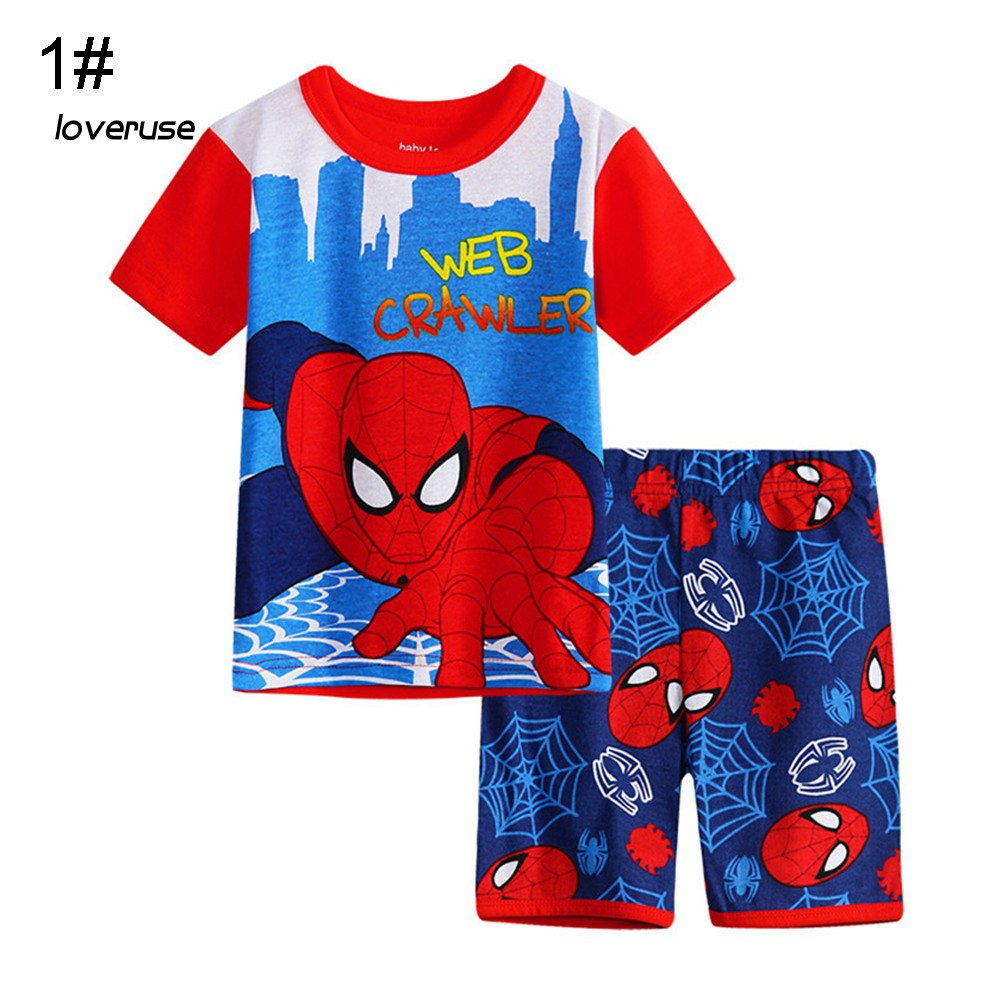 Set Đồ Ngủ Gồm Áo Thun Tay Ngắn Và Quần Short Phong Cách Batman Cho Bé Trai