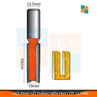 Mũi phay gỗ thẳng nền dài cao 65mm rộng từ 10mm-12mm cốt 12.7mm, mũi soi gỗ favi