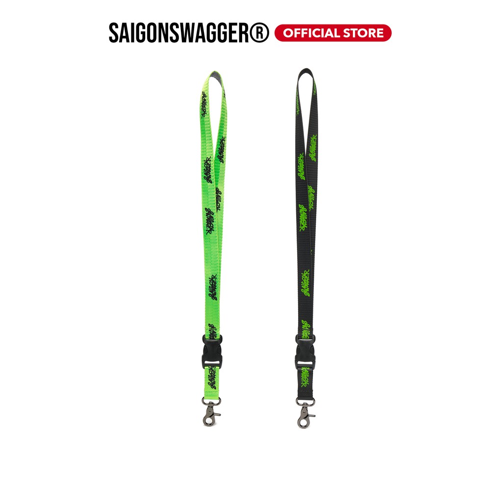 Dây Đeo Thời Trang Đa Năng SAIGON SWAGGER® SGS Black/Neon Green Lanyard