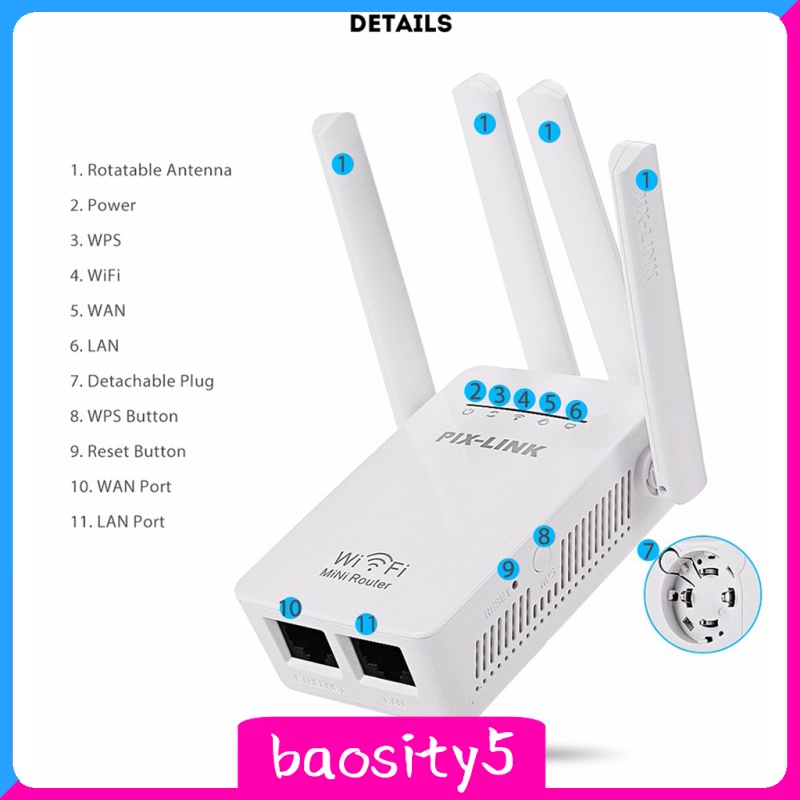 Bộ 5 Thiết Bị Phát Wifi Không Dây 300mbps Phích Cắm Us | BigBuy360 - bigbuy360.vn