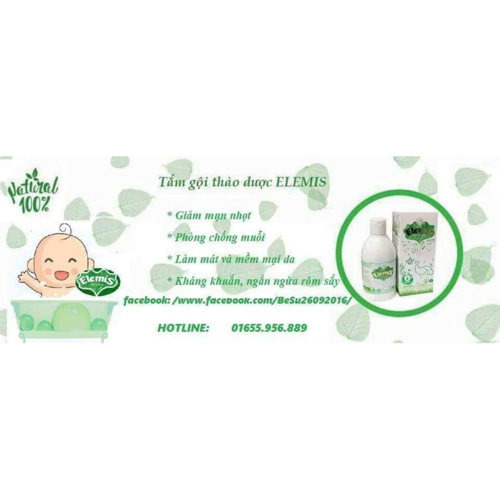 DẦU TẮM GỘI THẢO DƯỢC ELEMIS GIẢM RÔM SẢY CHO BÉ - CHAI 200ML
