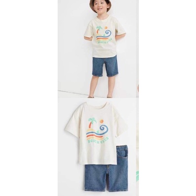 [hm auth] Set bộ short jean bé trai Hm US