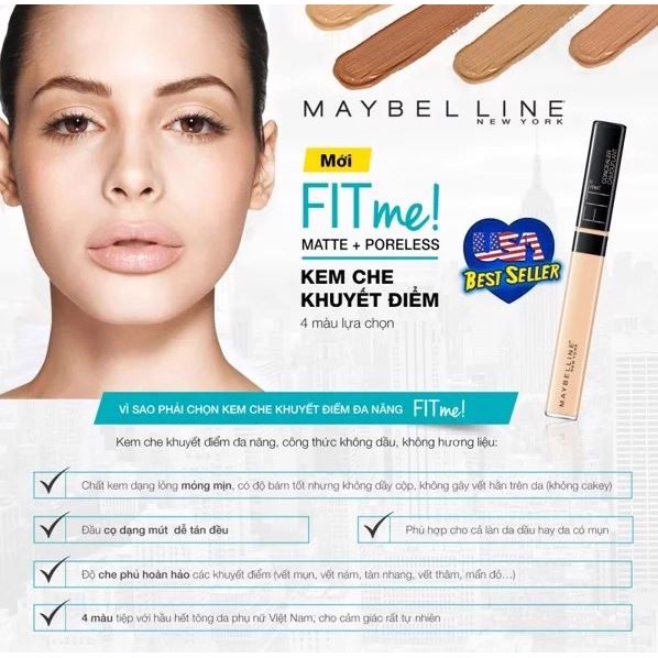 [CÓ SẴN] Kem Che Khuyết Điểm Đa Năng Maybelline Fit Me Concealer