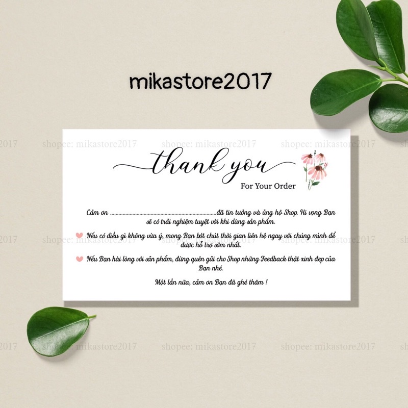 Combo 100 Card Cảm Ơn Khách Hàng, Card Thank You