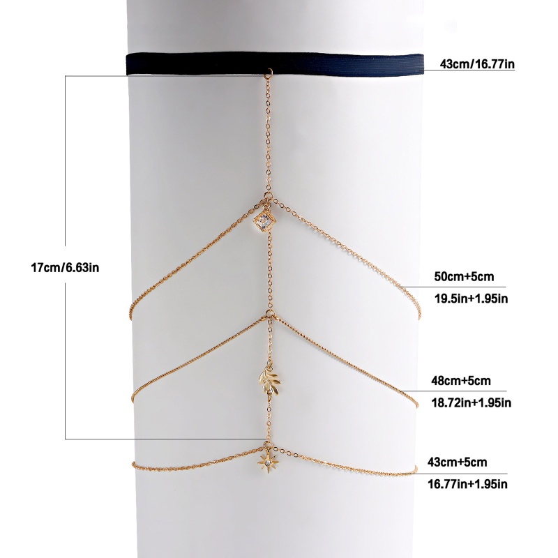 Chuỗi Dây Đeo Chân Màu Trơn Phong Cách Punk Cá Tính Cho Nữ