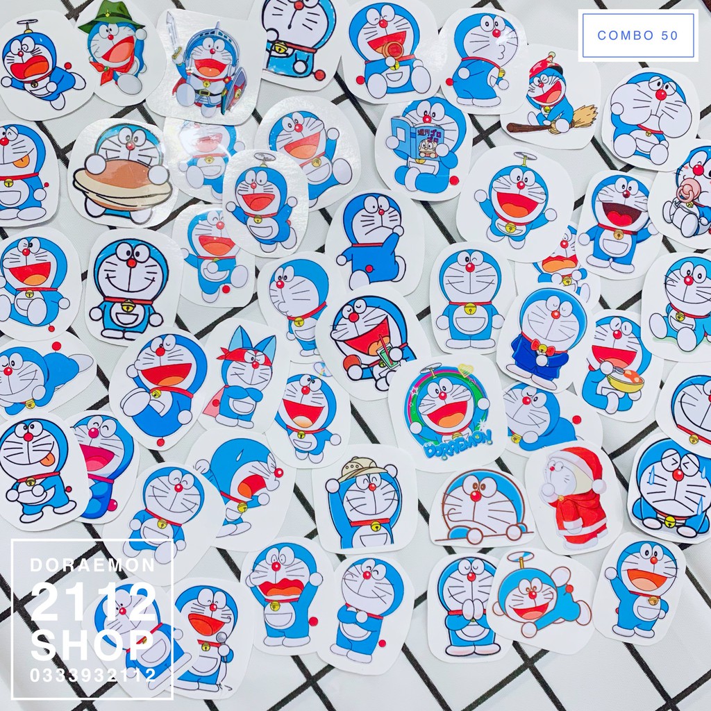 50 tem hình dán sticker Doraemon