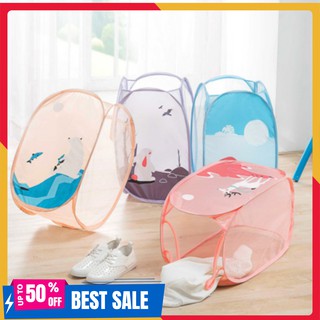 Sọt lưới đựng đồ gấp gọn 💖freeship💖 sọt lưới đựng đồ quần áo đồ chơi tiện lợi