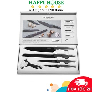 Bộ dao nhà bếp 5 món cookplus lock & lock ckk101s5blk, ckk101s01 6 món - happi house