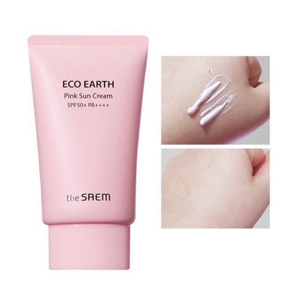 Kem chống nắng The Saem Eco Earth Power Light - Pink Sun Cream  (Vàng - Hồng) 50ml - Hàn Quốc