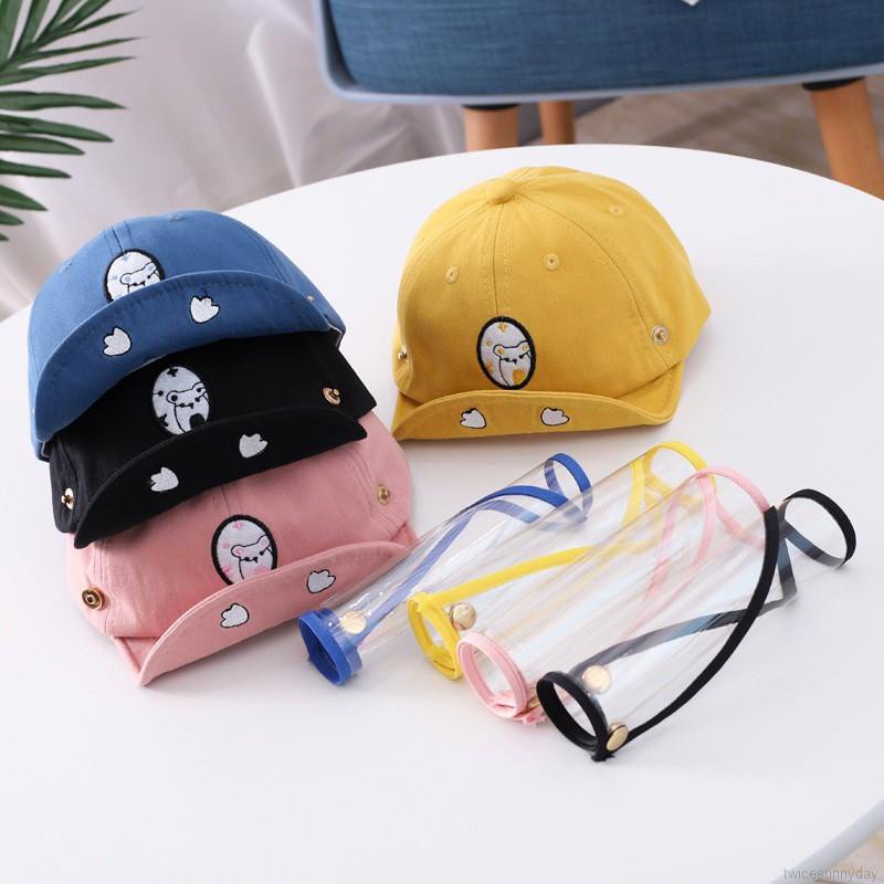 Mũ lưỡi trai có tấm che bảo vệ chống giọt bắn thời trang cho bé trai 0-2 tuổi