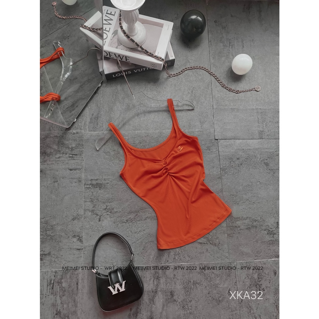 Áo tanktop xoắn ngực ôm body - Chất vải co giãn thoải mái | XKA32 | MeiMei Studio