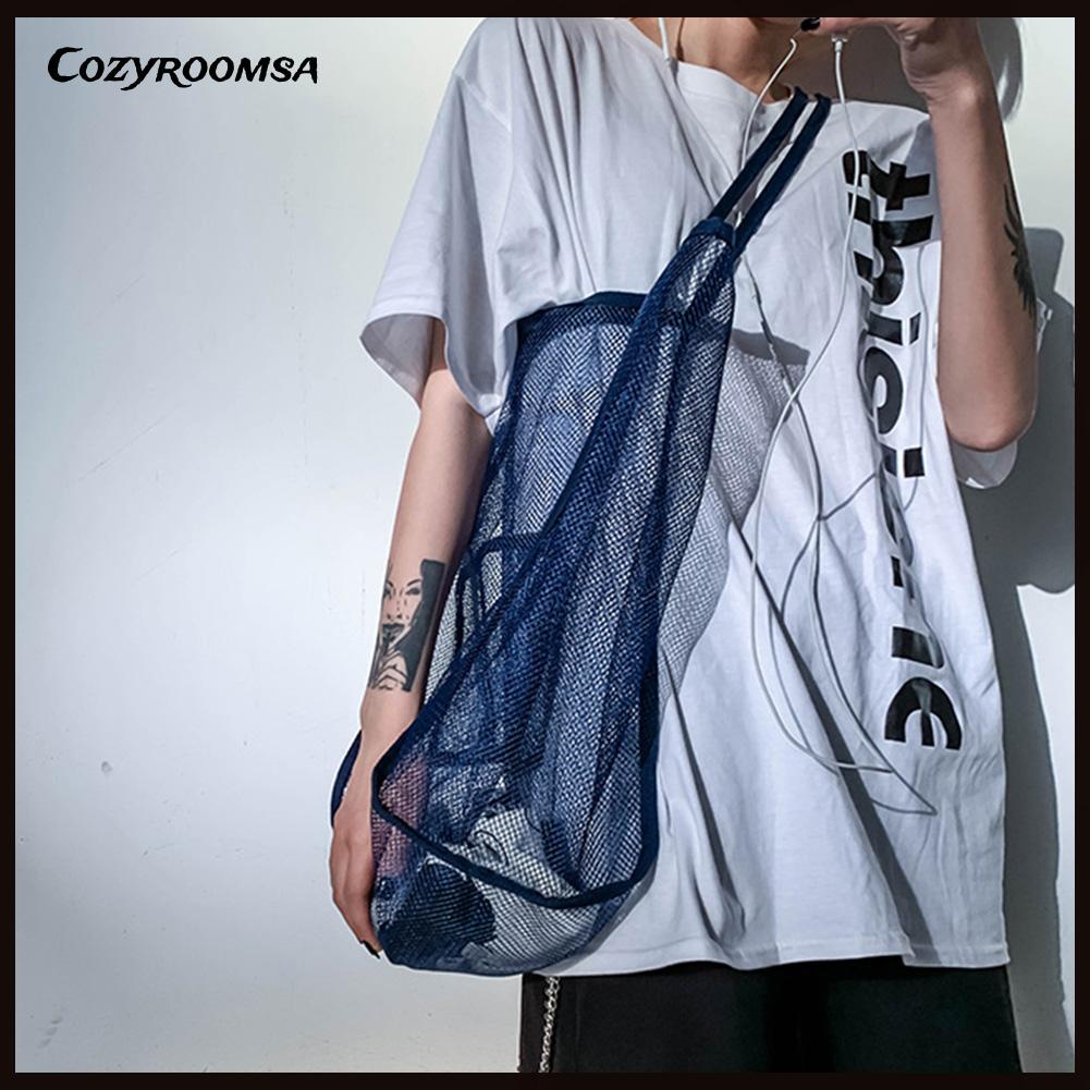 Túi Xách Thể Thao Cỡ Lớn Phối Lưới Thời Trang Đi Biển Cho Nữ