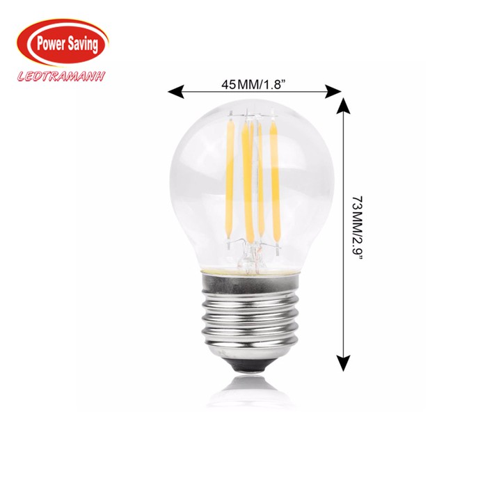 Bóng led edison G45 4w thủy tinh