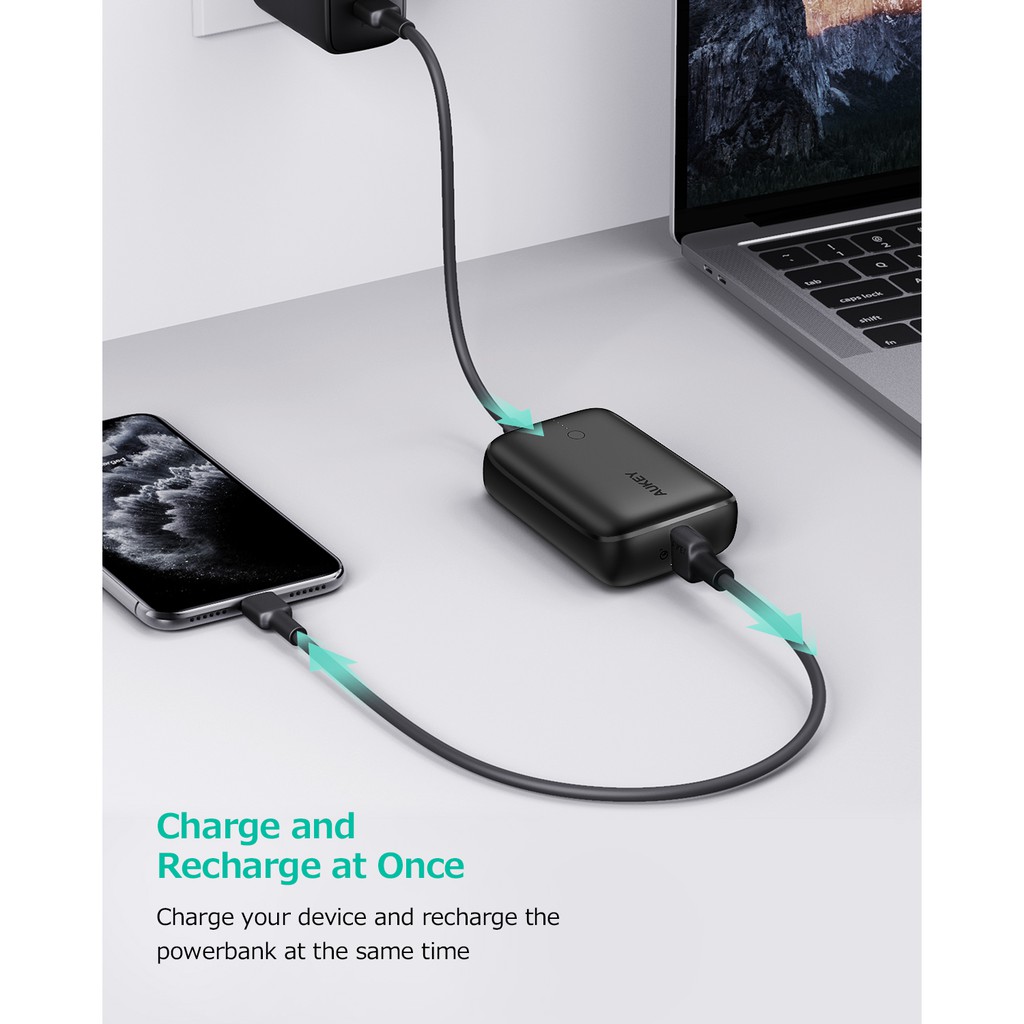 Sạc dự phòng Aukey PB-N83S 10.000mAh 18W Type-C - Hàng chính hãng