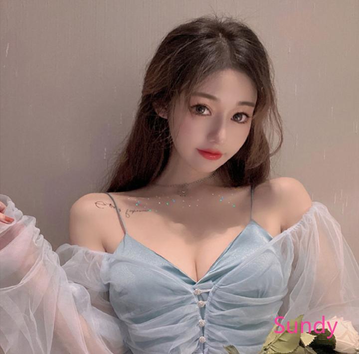 Áo Hai Dây / Áo Croptop Phối Lưới Tay Dài Thời Trang Mùa Hè Cho Nữ