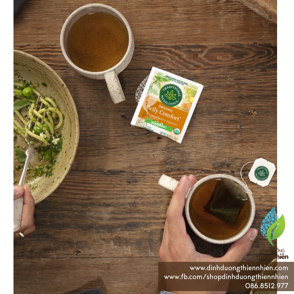 Trà Hữu Cơ Giúp Cho Hệ Tiêu Hoá Khoẻ Mạnh, Vị Bạc Hà Traditional Medicinals Organic Belly Comfort Peppermint Tea
