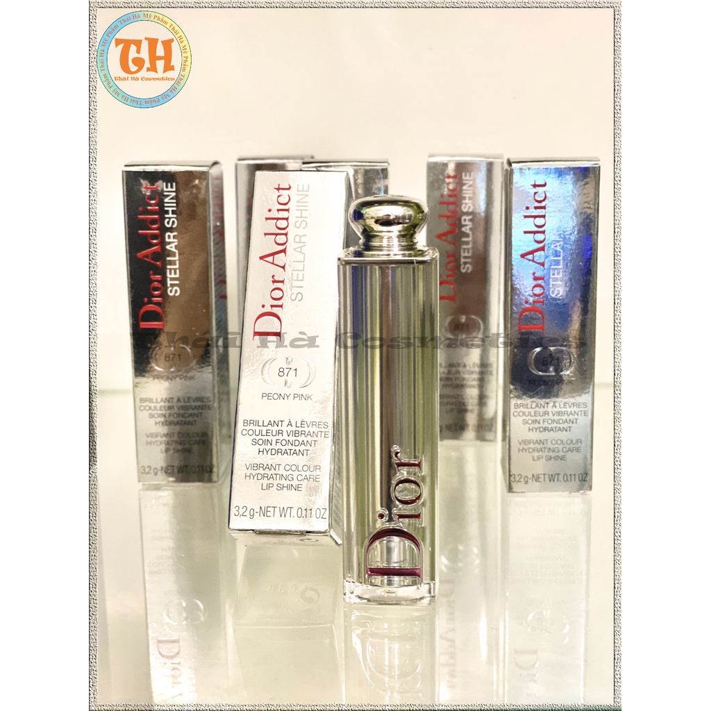 Son bóng Dior màu hồng mẫu đơn số 871 Dior Addict Stellar Shine Lipstick No.871 Peony Pink