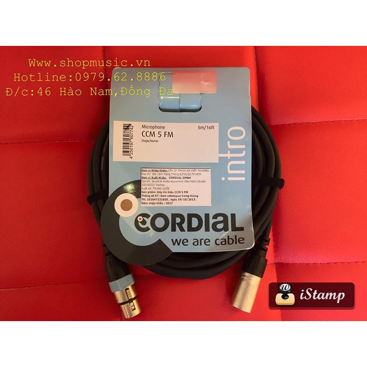 Dây Micro XLR to XLR Cordial 5m_CCM5FM