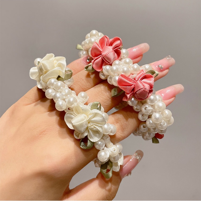 Dây Cột Tóc Đính Ngọc Trai Hình Hoa Phong Cách Hàn Quốc Thời Trang 2022