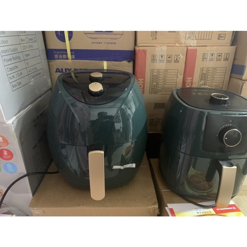 Nồi chiên không dầu Hongxin 8L dạng cơ màu xanh mẫu mới nhất
